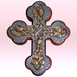 Cruz romana decorada a mano en arte ruso 1