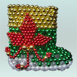 Bota navideña tejida en perlas decorativas 1