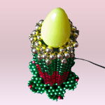 Candelabro navideño tejido en perlas decorativas con bombillo 2