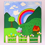 Pendón paisaje con arcoíris para decorar el cuarto del bebe 1